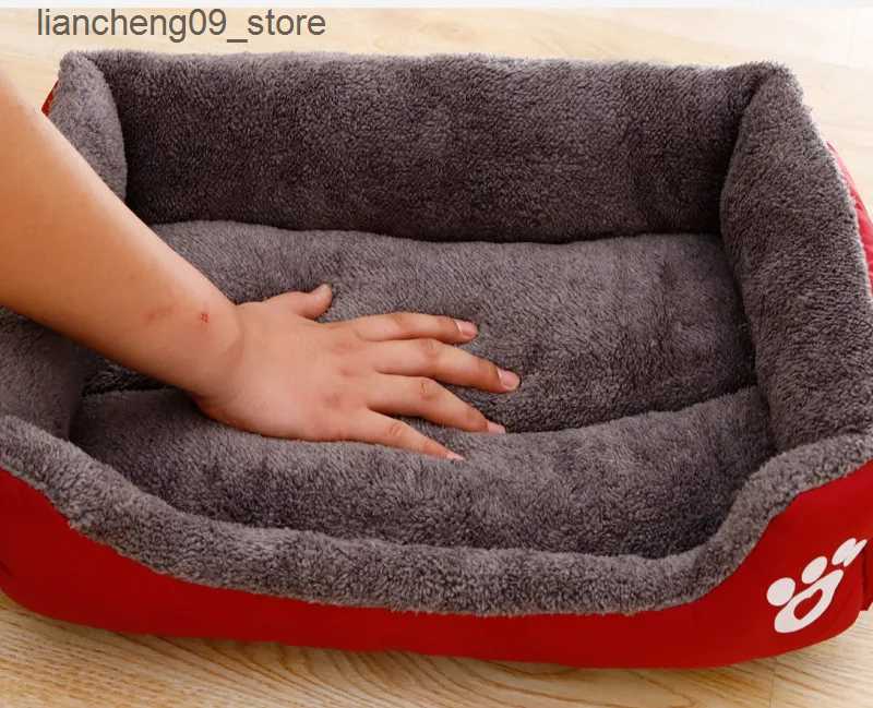 kennels pens Pet large dog bed warm house candy colored square nest small to medium-sized large dog cat small dog large dog basket L240910