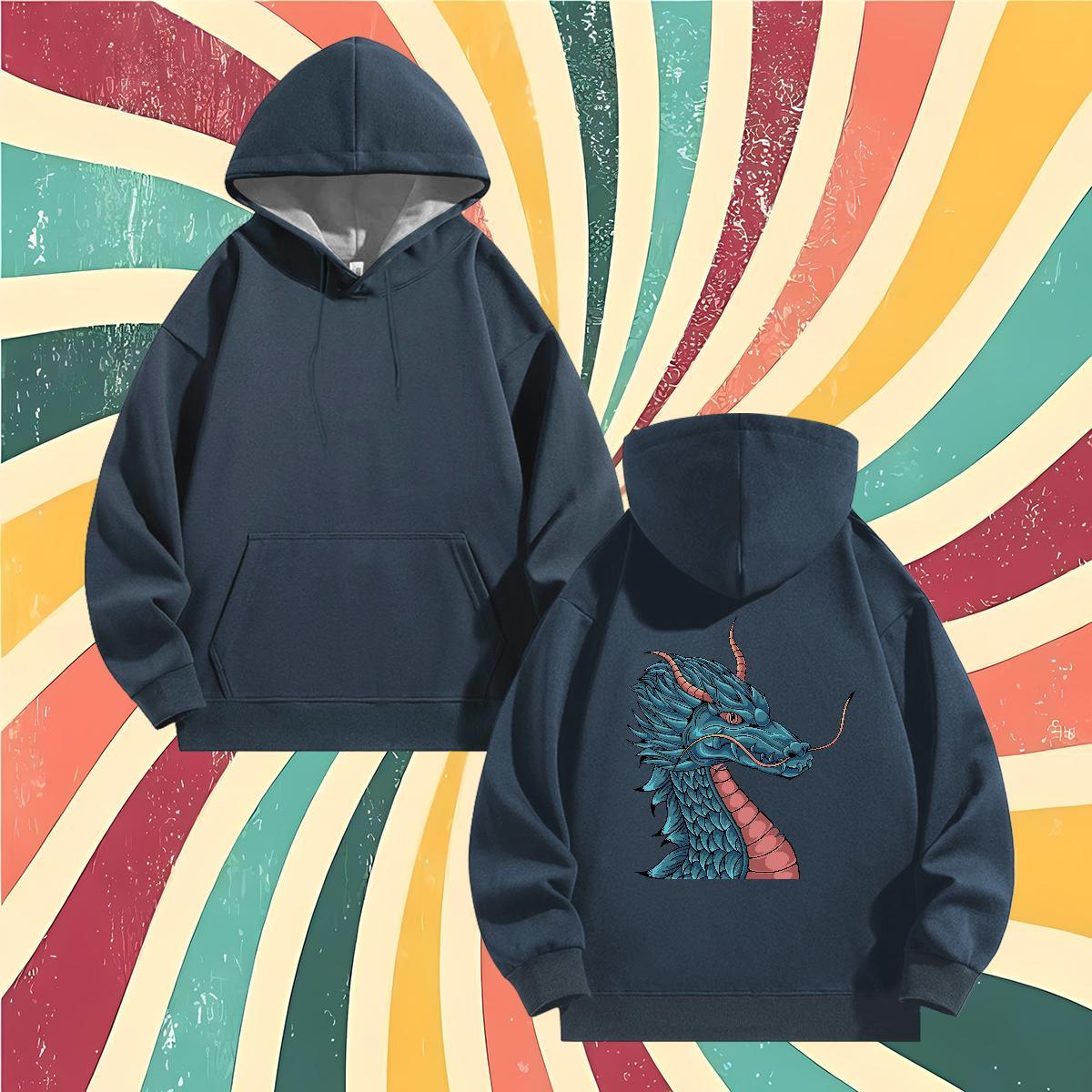 Designer Fashion Hoodie for Men Customized Print Loose Fit Men Tops Hoodie Top Hoodie Hip Hop Street Velvet Thick Drawstring Long Sleeve