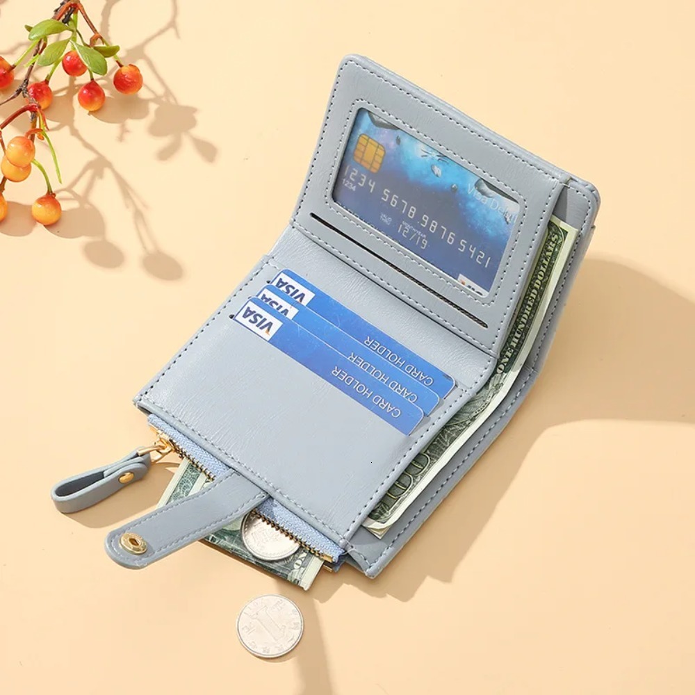 Multi slot wallet, fashionable leather, solid color designer handbag, crocodile print, waterproof women's card bag