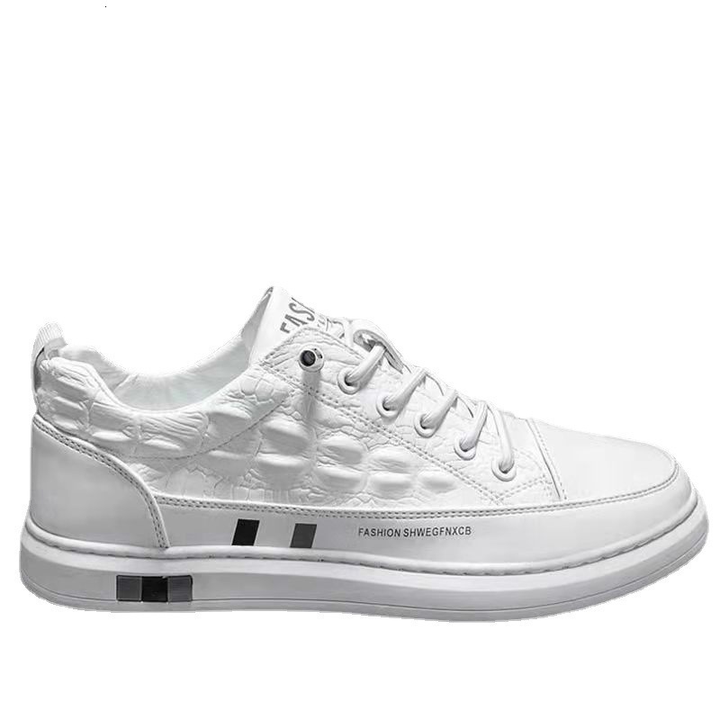 Men's casual sports Korean version fashion versatile spring and autumn outdoor hiking travel flat bottomed lace up PU running board shoes