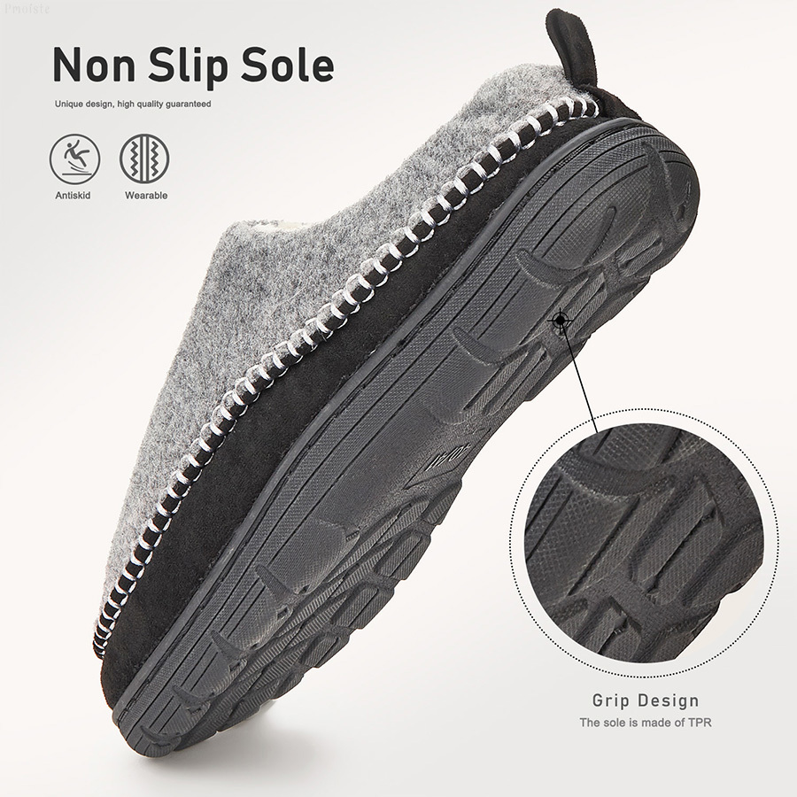 2025 New Designer Men's Home Sewing Thread Contrast Color Blurring Warm And Comfortable Memory Foam Indoor Shoes Winter Casual Slippers