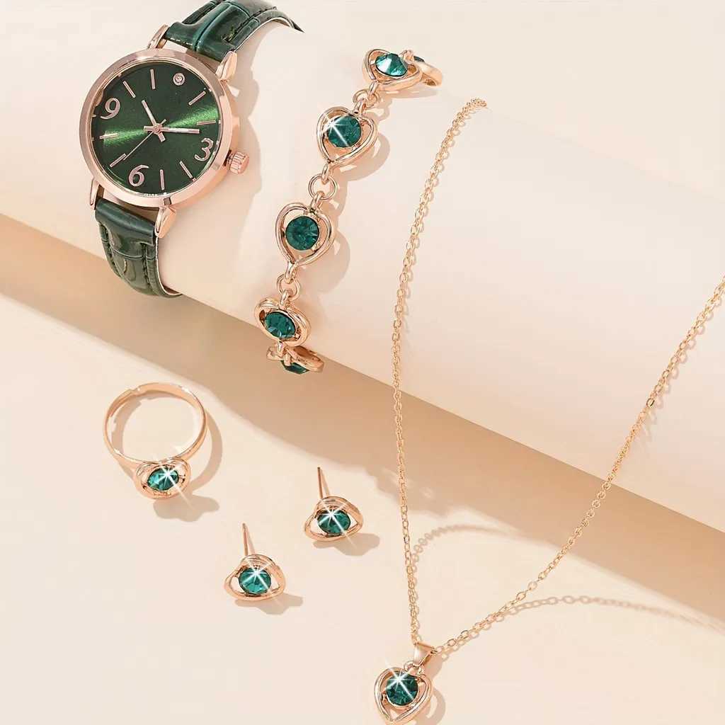 Keglect 6-piece thermometer gift set waterproof green luxury jewelry circular dial fashion womens birthday no box X2411061