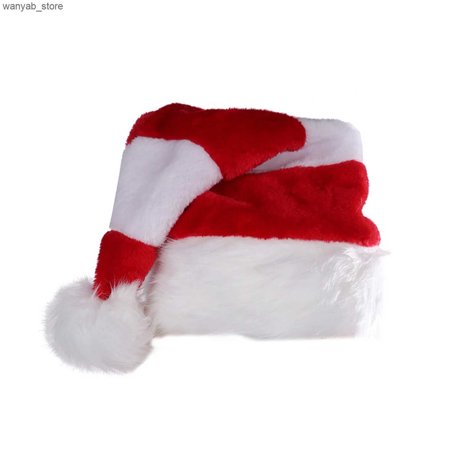 Wide Brim Hats Bucket Hats Winter Warm Plush Christmas Hat Creative Soft Plush Christmas Hat Cap for Home Xmas Santa Claus Gift L240910