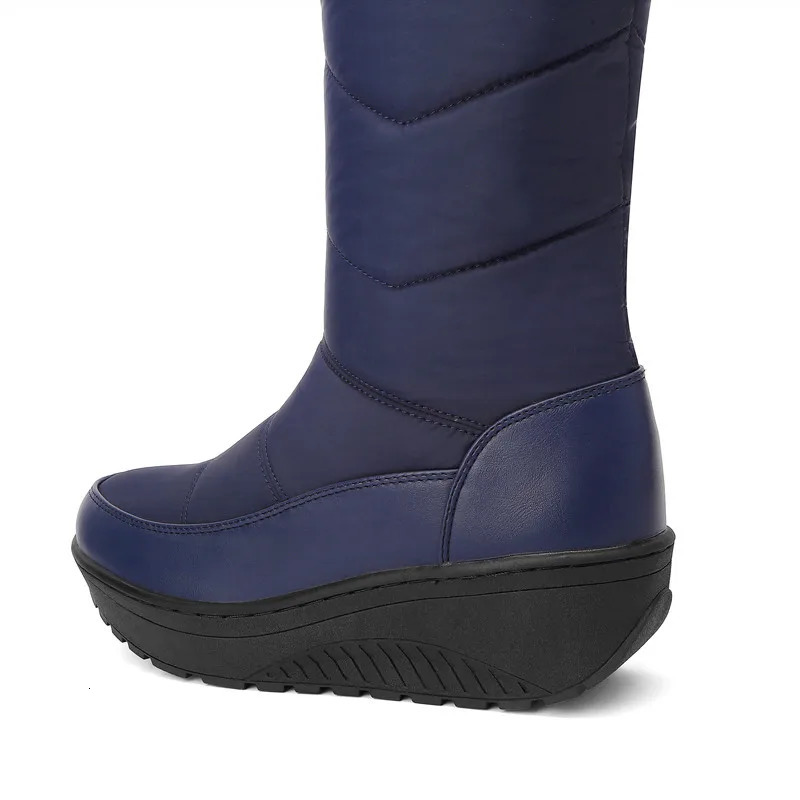 Warm Fur Womens High Snow Boots 2024 Plush Winter Mother Shoes Waterproof Fashion Casual Wedge Knee High Boots Large241106