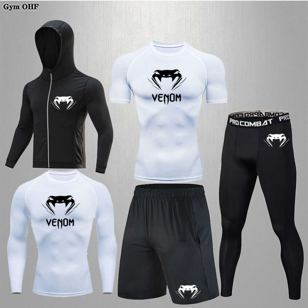 Tracuit Men Sports Suit Gym Fiess Compression Sets Clothes Running Jogging Sportwear Exercise Workout Rashguard Tights