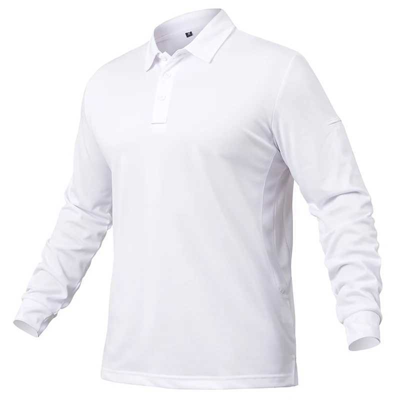 Mens lightweight long Sve shirt performance tactical casual outdoor hiking collar Pique shirt W241106