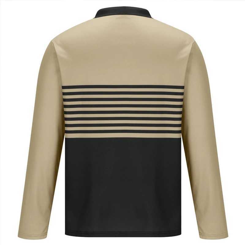 Mens work shirt casual lapel long Sve basic modern striped button spring summer regular fit shirt W241106