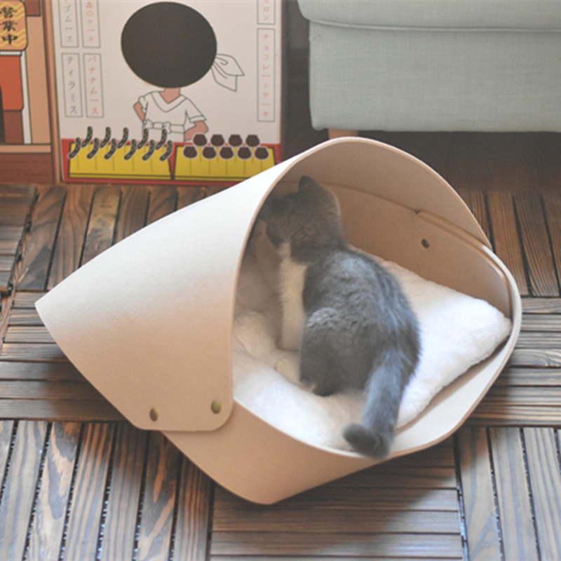 Nordic Wool Felt Cat Bed Dog Bed Cat Dog Bed Mattress Deep Sleep English Short Small Dog Winter Warmth All Year Round Universal 159