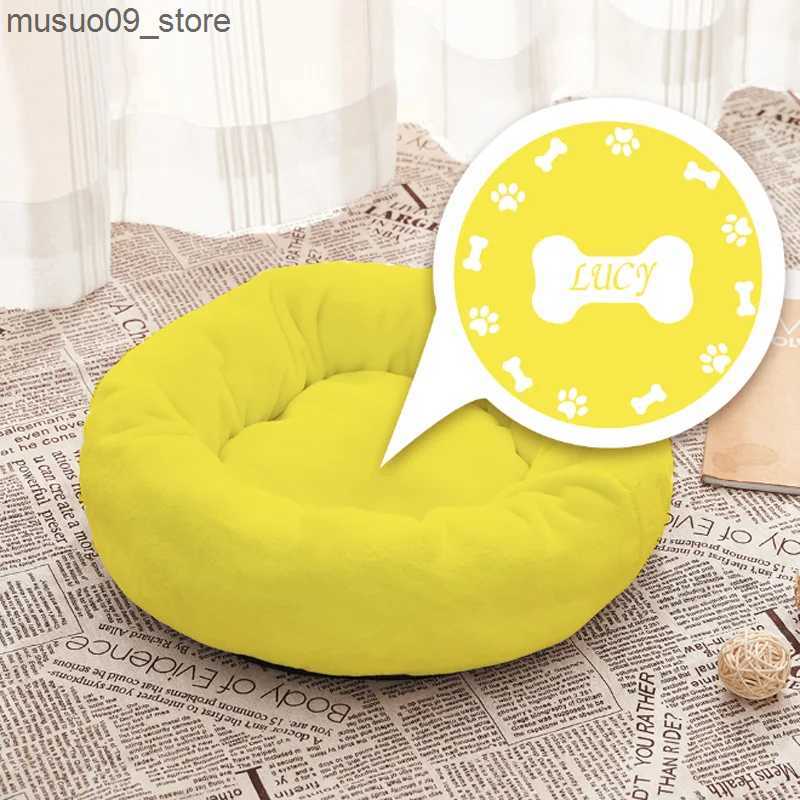 kennels pens Personalized customized fluffy dog bed for cats/dogs flannel warm pet mattress animal sleep sofa basket pet kennel L240910