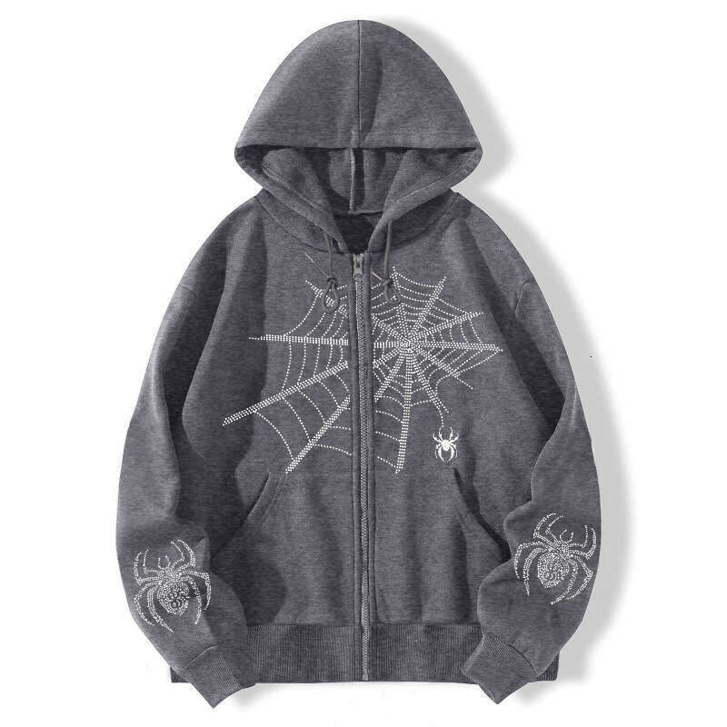 shanshi spider hoodie American Spider Printed Matrix Cardigan Loose Zipper Hoodie Autumn/Winter Coat hoodie