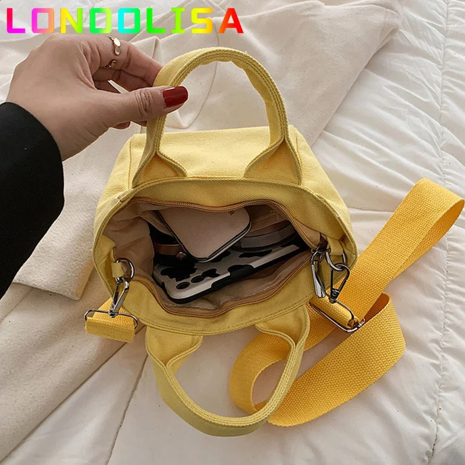Fashion small canvas handbag womens large capacity shoulder cross body bag casual travel shopping handbag Sac A Main 241105