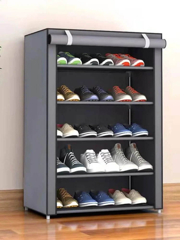 Multilayer Shoe Rack Organizer Dustproof Fabric Stand Hallway Saving Space Shelf Home Furniture Storage 240329