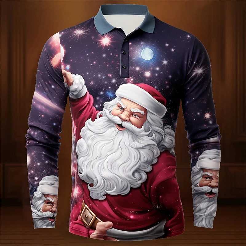 Fashion Christmas Pattern Long Sve Shirt Spring Autumn Trend Casual 3D Printed T Shirt Loose Holiday Wear Pullovers Tops W241106