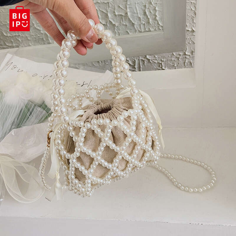 Designer Bag Fashion Lady Basket Handbag Summer Women's Shoulder Crossbody Bag Bohemia Travel Beach Bag Luxury Design Pearl Shopper Tote