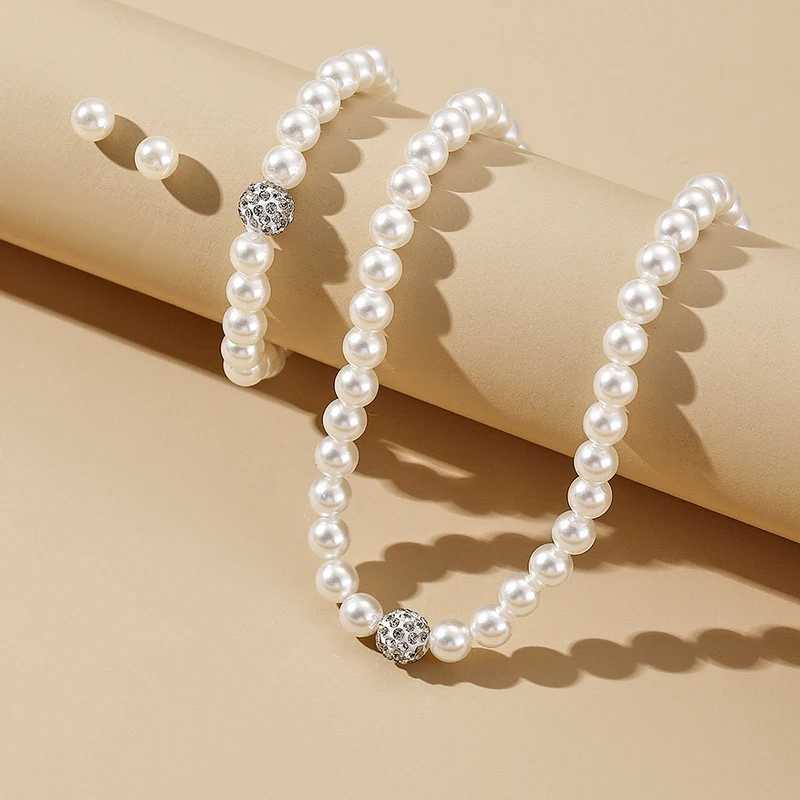 4-piece/set retro simple pearl necklace earrings jewelry set suitable for warm brides elegant crystal necklace banquet wedding accessories X241106