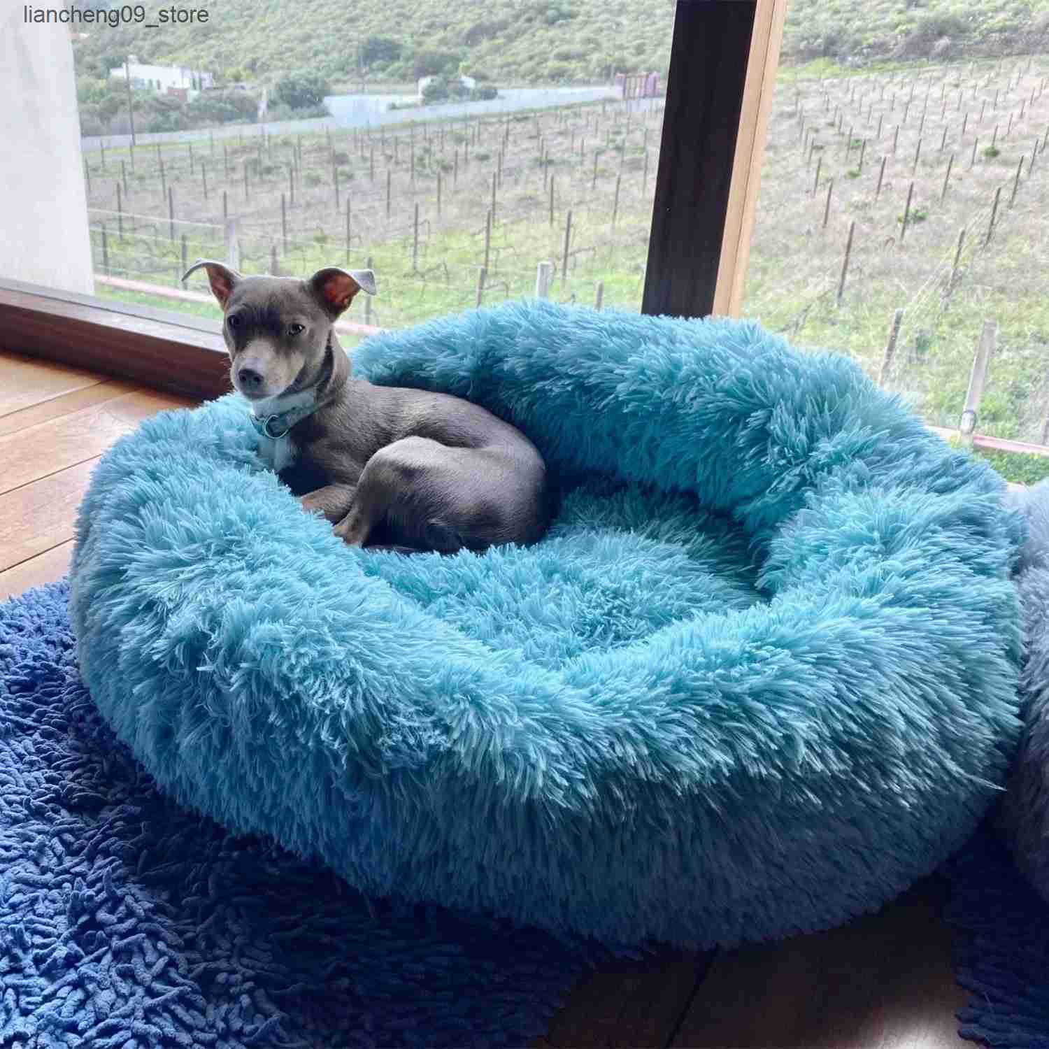 kennels pens Super Soft Dog Bed Plush Cat Mat Large Dog Bed Labrador House Circular Mat Pet Product Accessories L240910