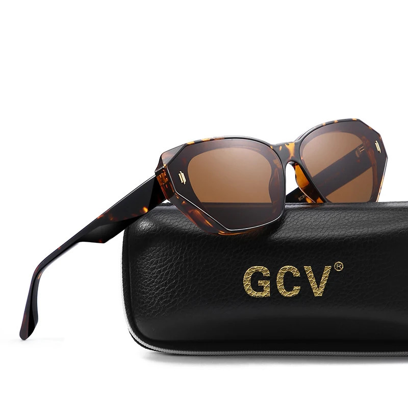 GCV acetate cat eye polarized sunglasses for womens fashionable outdoor glasses Uv400 UV resistant product quality 241106