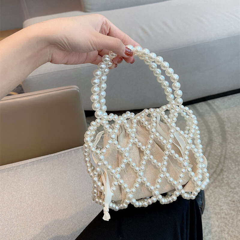 Designer Bag Fashion Lady Basket Handbag Summer Women's Shoulder Crossbody Bag Bohemia Travel Beach Bag Luxury Design Pearl Shopper Tote