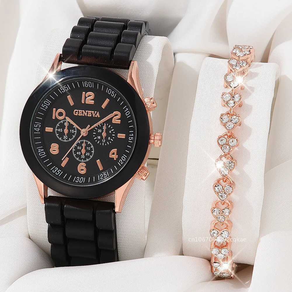 2PCS set casual womens watch bracelet set luxury watch Brunei Yinshi fashionable quartz Fem watch no box X241106