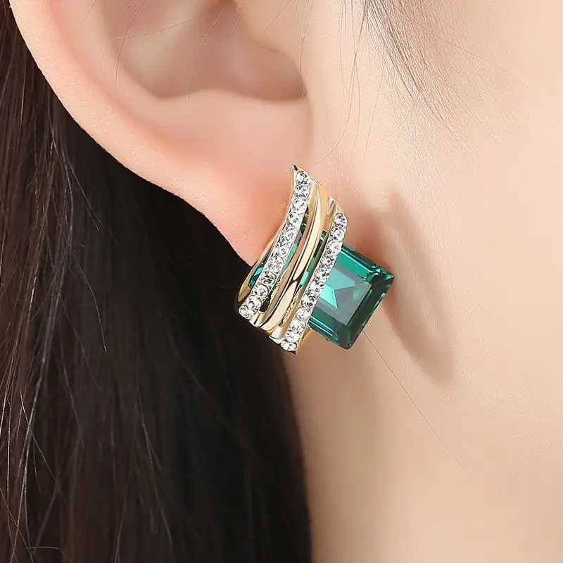 New Fashion Zircon Earrings Crystal Earrings Engagement Earrings Princess Wen Jewelry Birthday Gift X241106