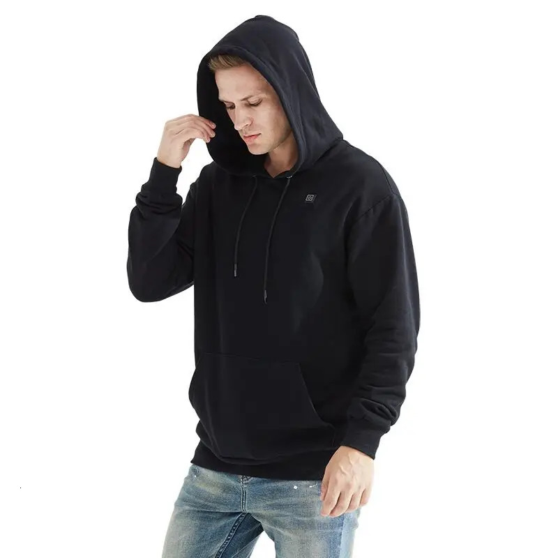 Winter Mens and womens USB Heated hoodies Cotton Zipper Pocket Wool Thick Lovers Fallwinter Heating casual hoodies 241106