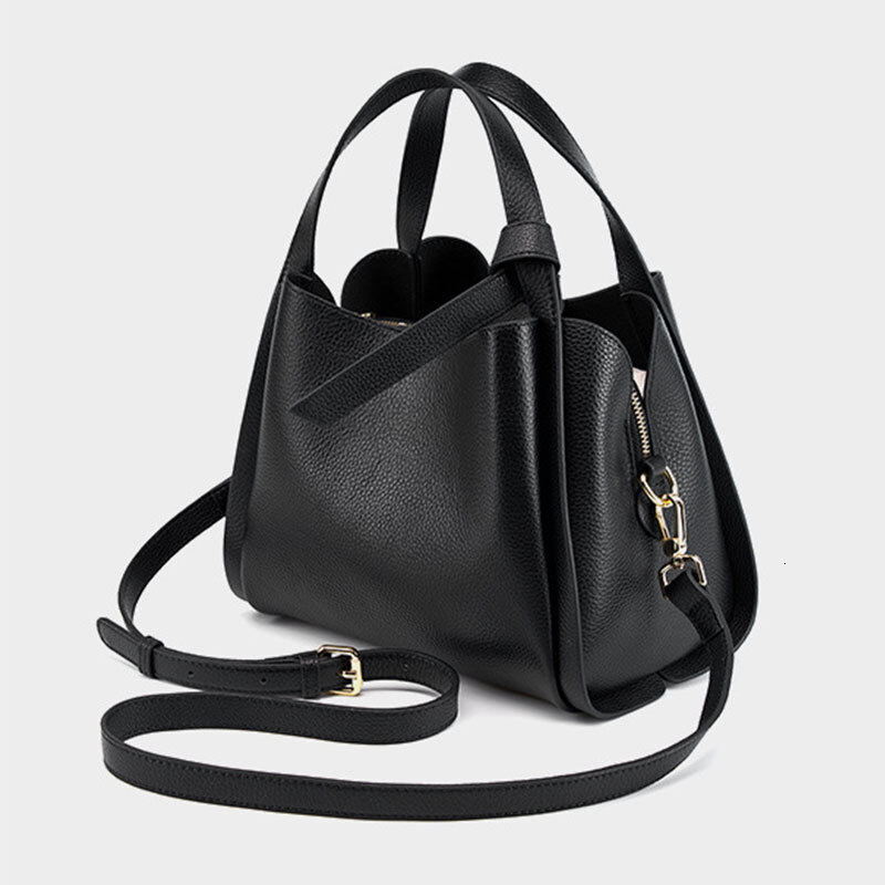 Cowhide Women's Bag New Large Capacity Women Crossbody Shoulder Bags Fashion Genuine Leather Female Handbags Check Style