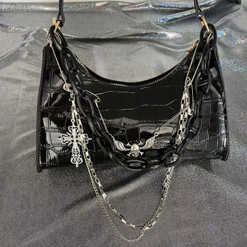Classic Designer Bag Fashion 10a Top Nikiduncks Woman Handbagevening Bags Subcultural Punk Cross Skeleton Shoulder Spicy Crocodile Cr