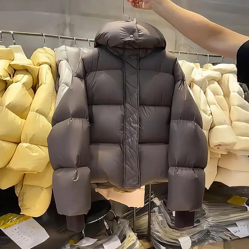 ZJAISS 90% White Duck Down Women Down Jackets Female Stand Collar Puffer Jacket Casual Loose Hooded Parkas 241105