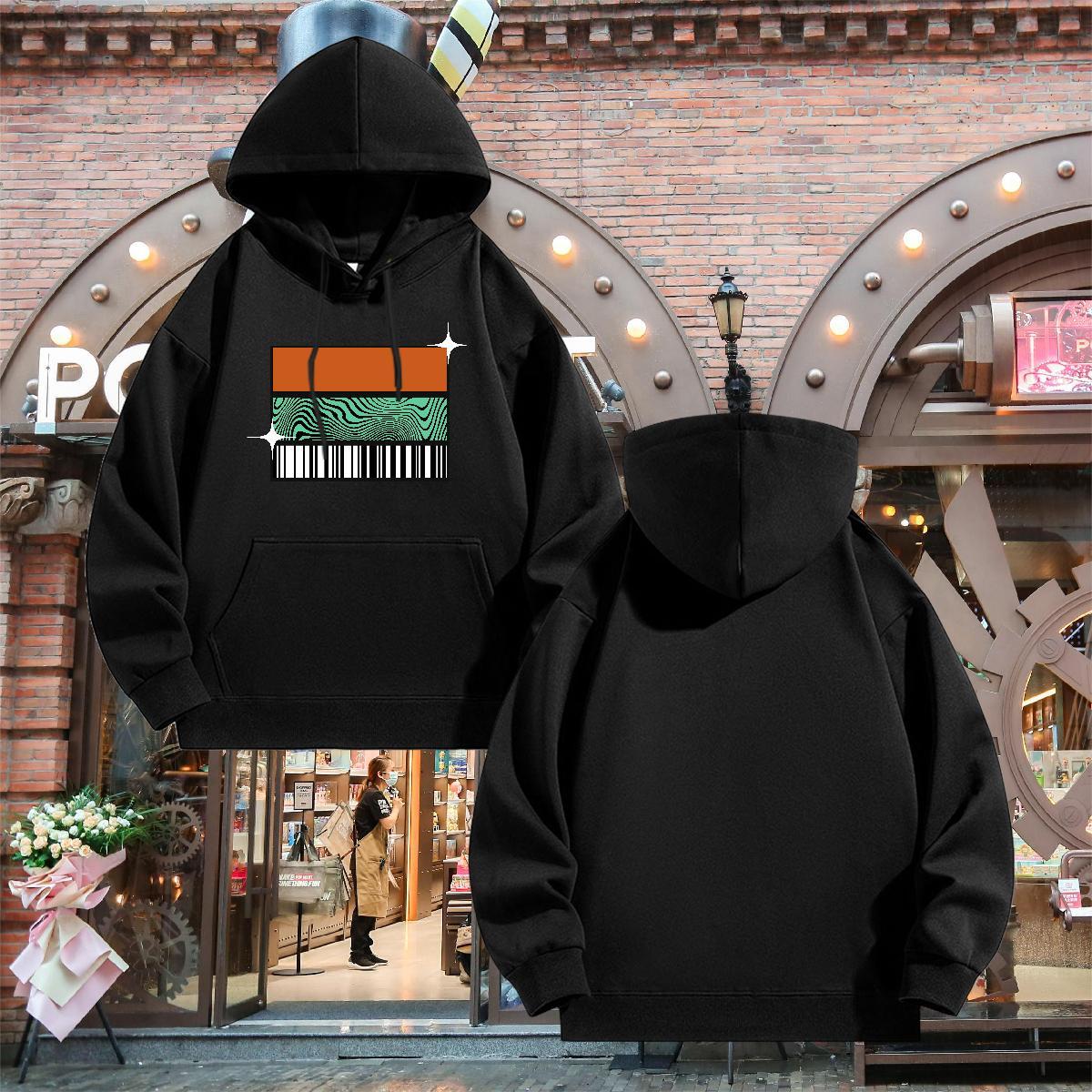 Fashion Hoodie Breathable Soft TOP Quality Men Clothes Hoodie Custom Print Plus Size Tops Pullover Hoodie Street Casual 350g Cotton