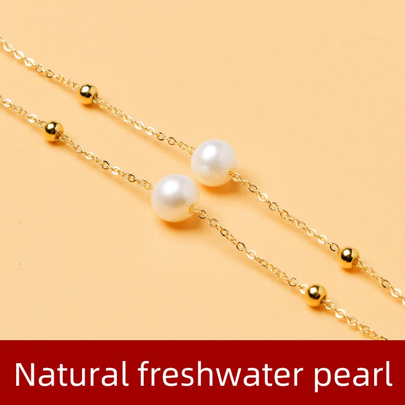 XF800 Natural Freshwater Pearl Necklace Exquisite Jewelry Near Round Necklace Gold Filled Anniversary Gift x10013 241106