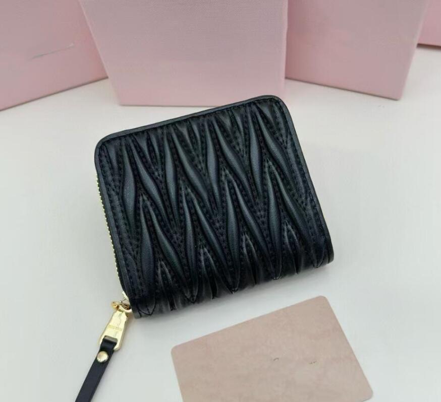 Designer Card Holders Women Mini Wallet Fashion Genuine Soft Sheep Leather Coin Pocket Ladies Purse New Credit Cards Holder miuuuuss with box