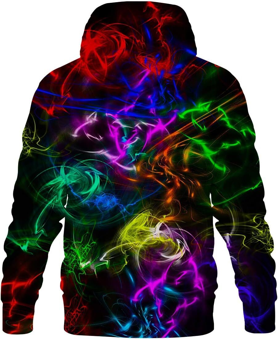 Hoodie for Mens Womens Neutral Pattern Printed Hoodie 3D Colorful Novel Design Pocket Graphic Hoodies sweatshirt Pullover Long Sleeve Cool Color