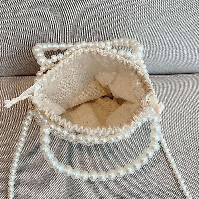 Designer Bag Fashion Lady Basket Handbag Summer Women's Shoulder Crossbody Bag Bohemia Travel Beach Bag Luxury Design Pearl Shopper Tote
