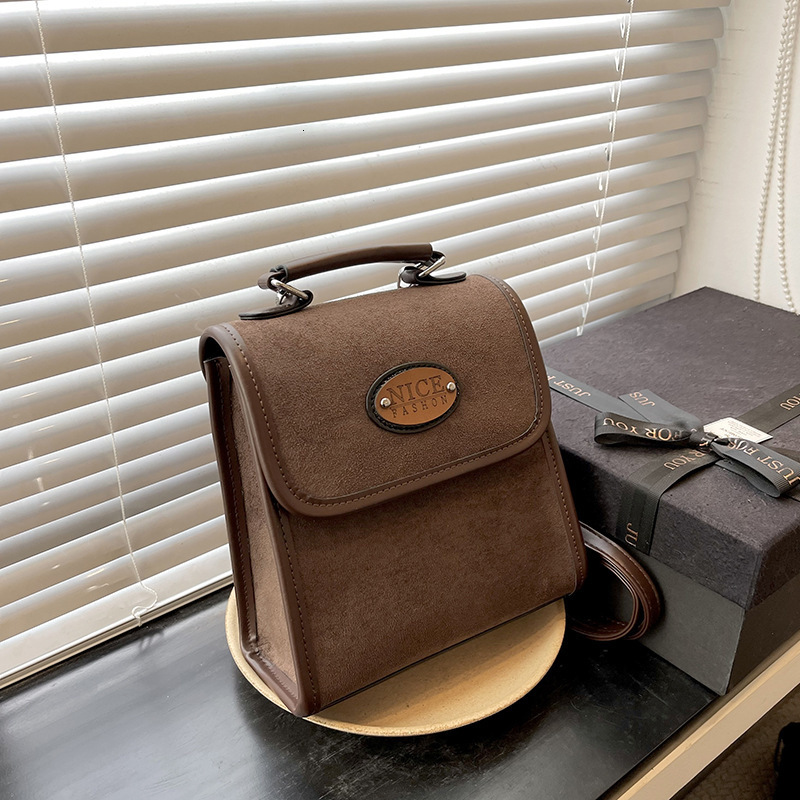 College Style Shoulder For Bags Handbags Women Velvet Backpack Versatile Hand-held Crossbody Bag Designer