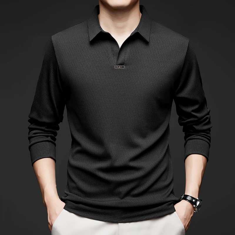 Mens fashion 2024 autumn new designer brand designer cut collar long Sved shirt casual lapel comfortable T-shirt mens clothing W241106
