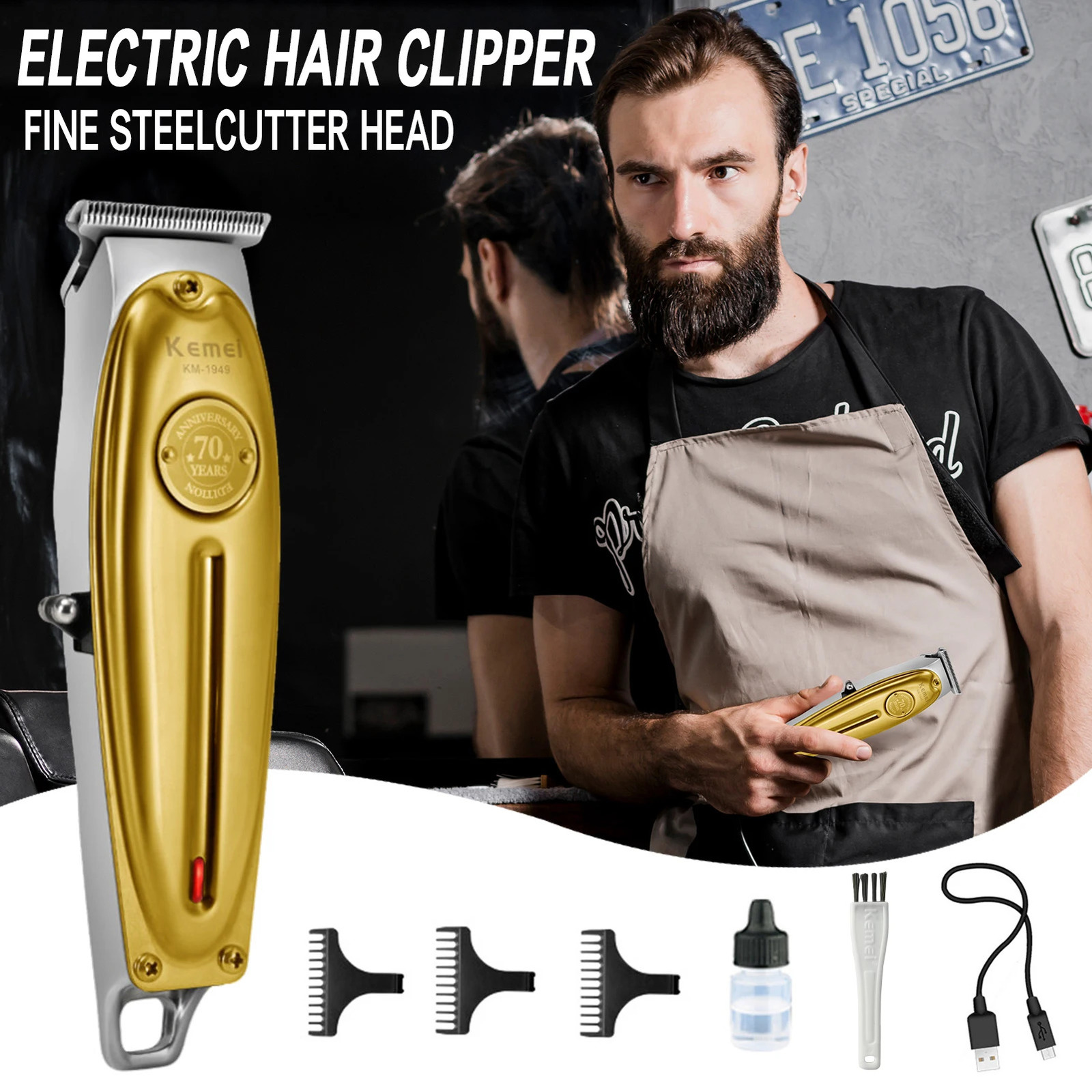 Professional barber with rechargeable precision steel blade hairstylist suitable for hairstylists in hair salons or families 241105