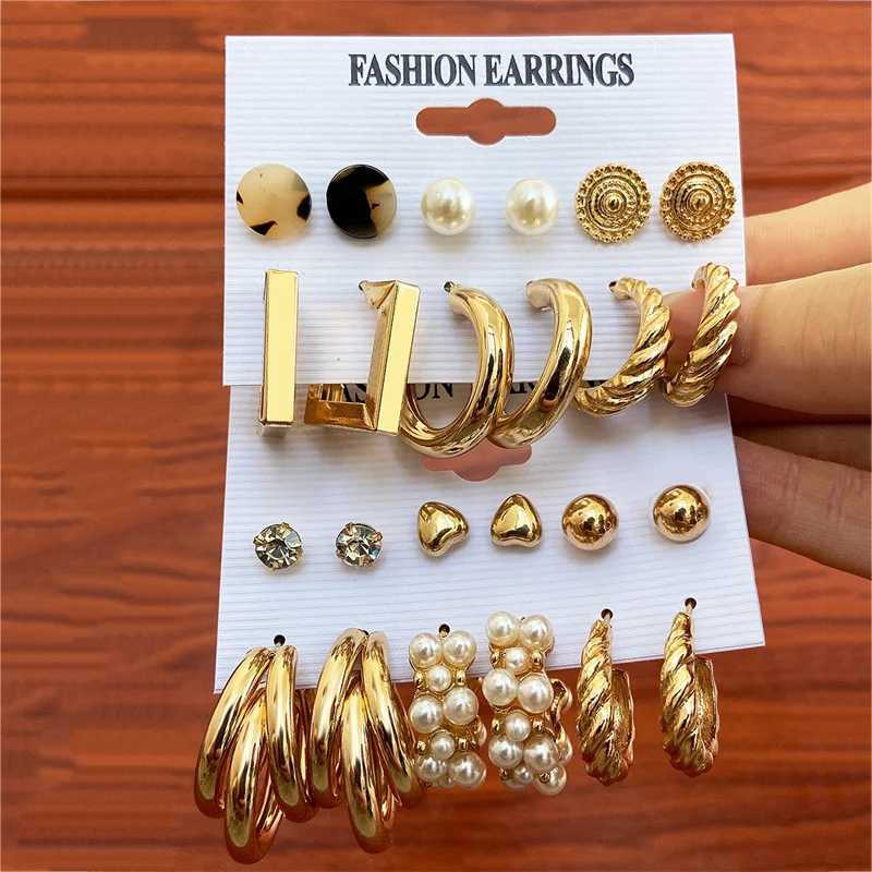 Metal Earring Set Complete Set Fashionable Colors Retro Earring Set Used for Elegant Pendant Wedding Jewelry X241106