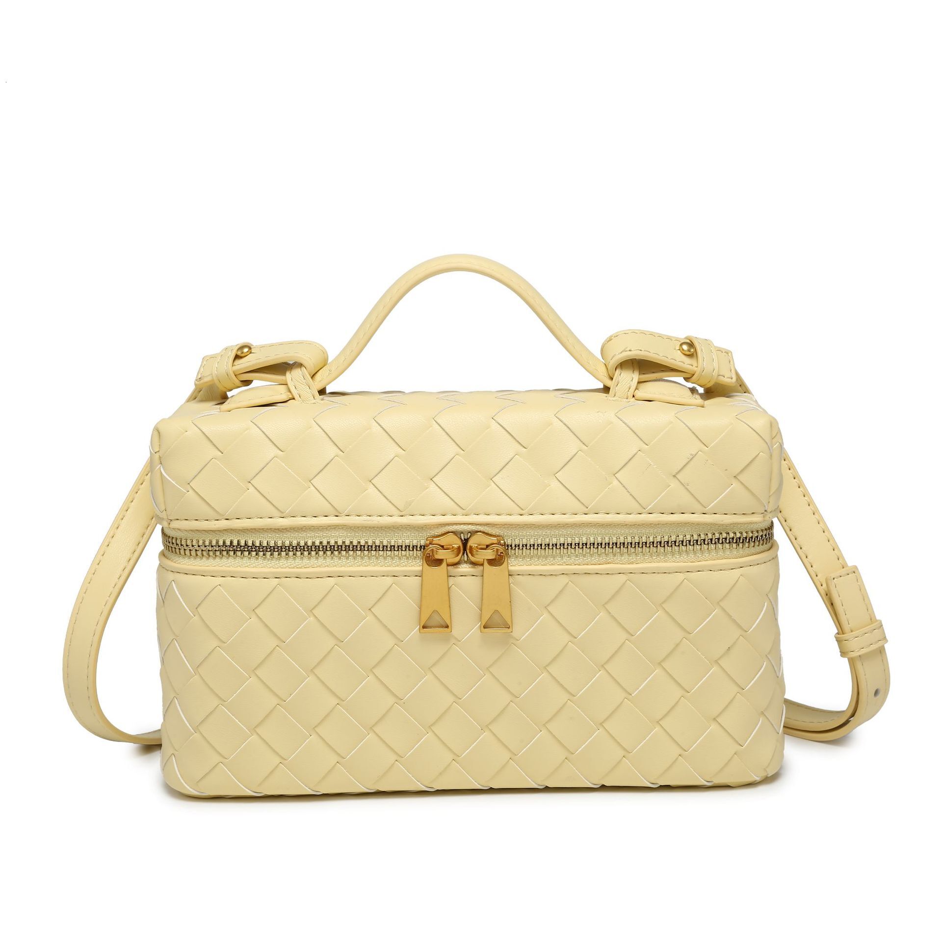 Designer crossbody woven Vanity makeup casual simple lunch box bag retro fashion handbag for women