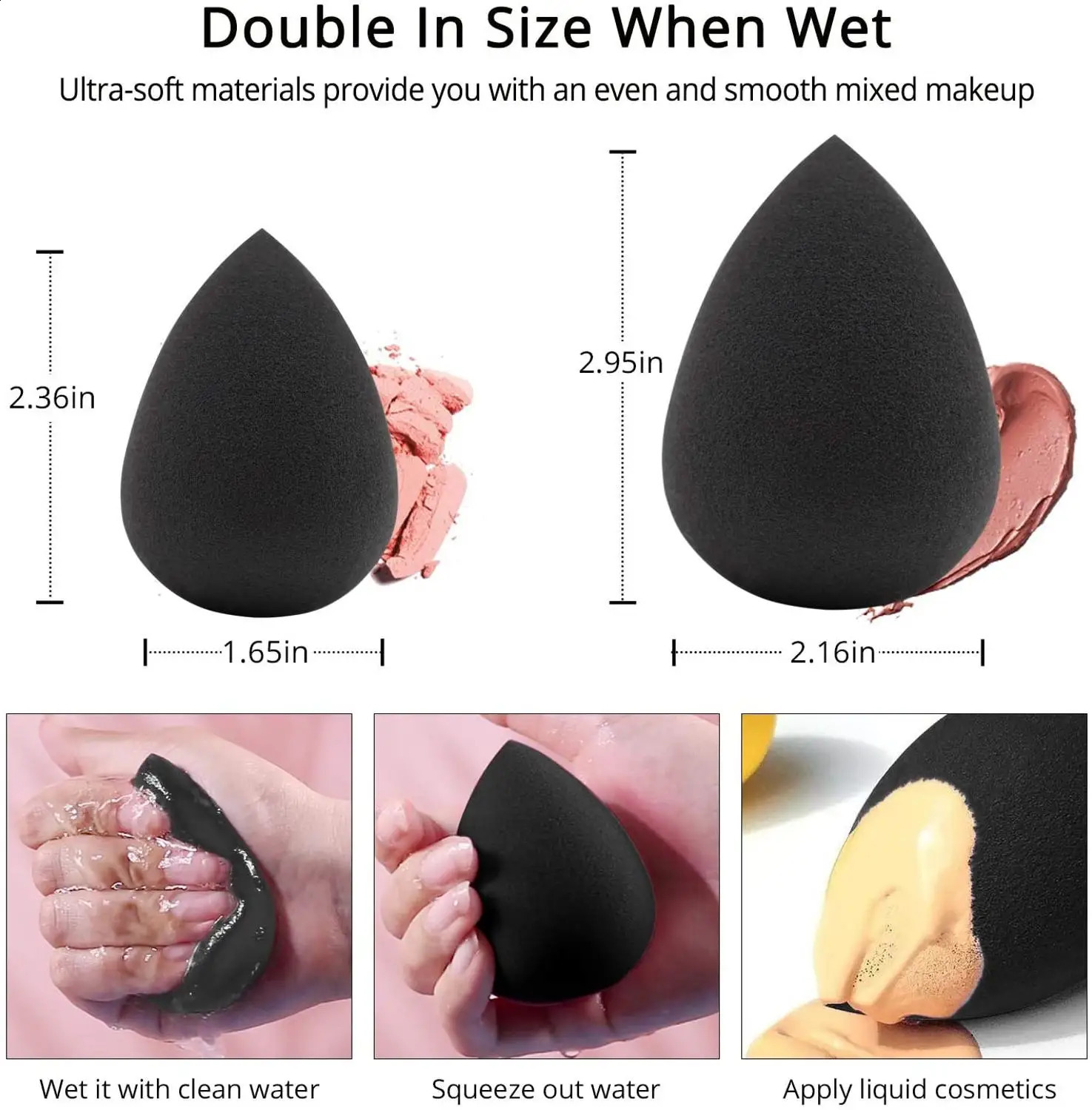 10 piece cosmetic sponge latex free mixer cosmetic sponge set for basic concealer and powder dual purpose cosmetic tools 241105