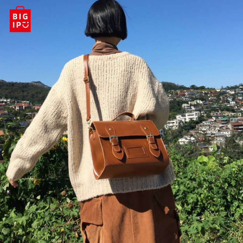 Designer Bag Korean Version Of Spring And Summer New Shoulder Crossbody Bag College Style Women's Bag Handbag Retro Oil Leather Women's Bag