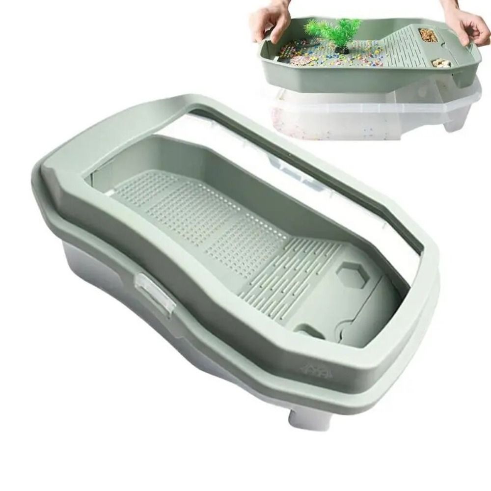 Turtle Habitat Turtles Tank Aquarium Reptile Habitat for Pet Turtle Hatching Hermit Crab Resting Small Amphibious Creatures