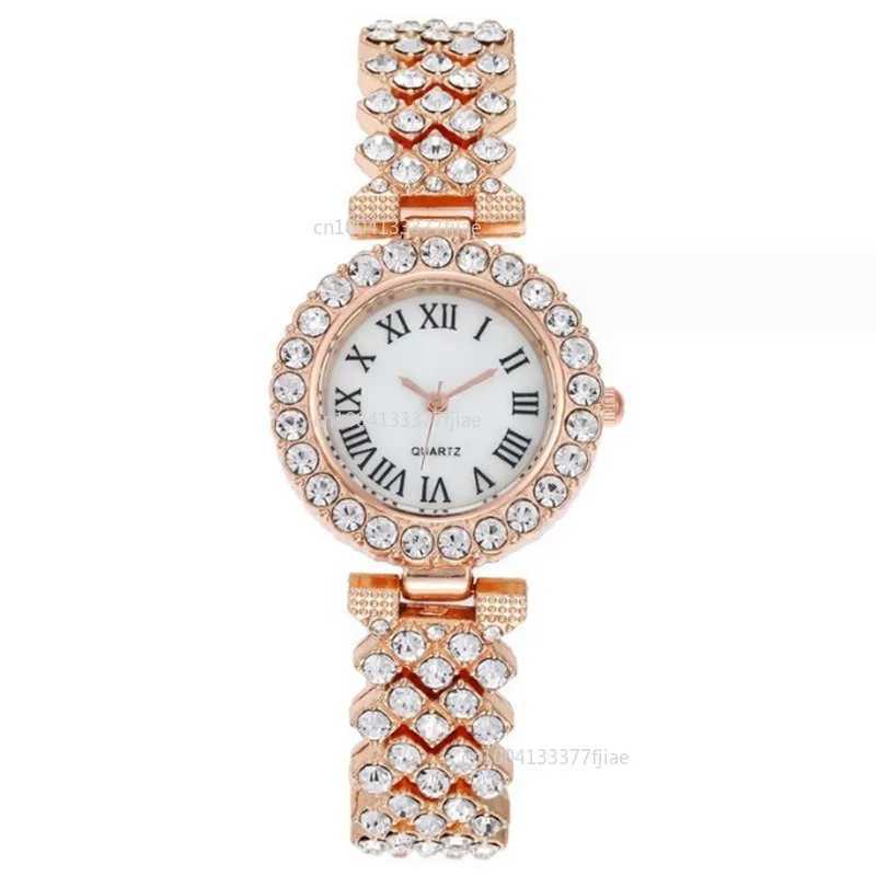 6 luxury Dainty quartz watches with jewelry set suitable for Rhinestone watches necklaces bracelets and ring sets X241106