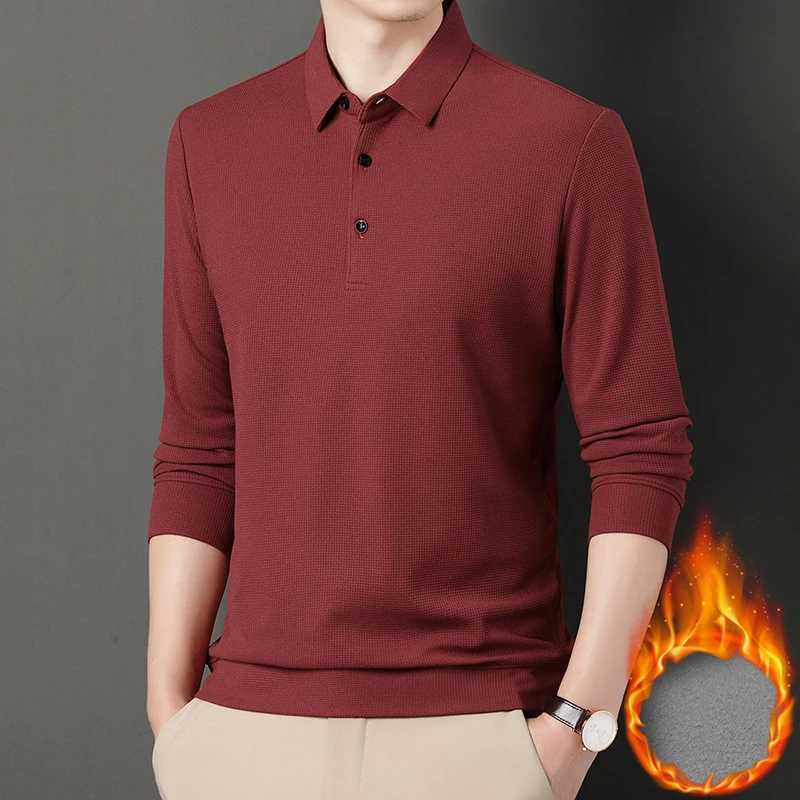 Fashion Winter Fce Warm Mens Business Wargoff Shirt New Dragon Sve Button Collar Mens Clothing Thick Casual T-shirt Top W241106