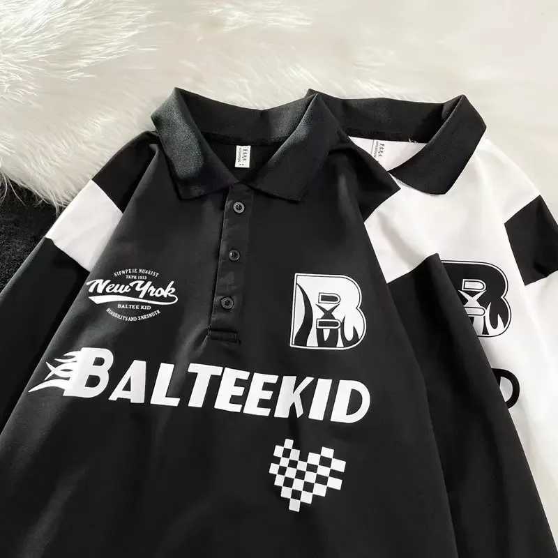 Retro American mens sportswear hip-hop couple long Sve superscripted casual clothing one-piece Fr shipping W241106