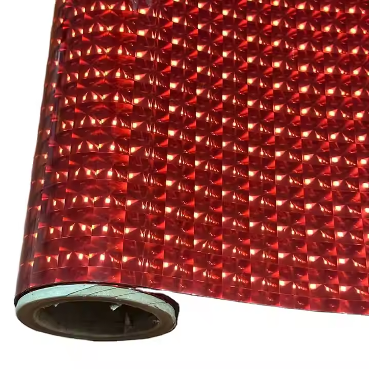 Hot selling Red 3D lens Film BOPP Holographic Lamination Film for packing