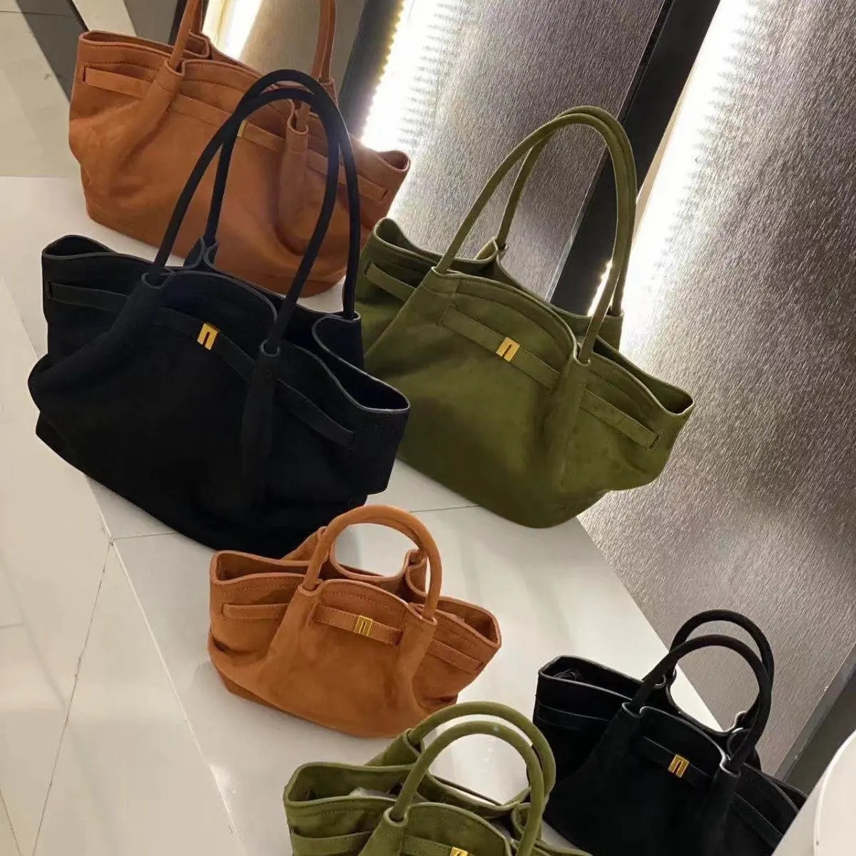 Suede Leather Underarm Shoulder Bag For Women Fashion Large Capacity Handbag n Wedding Crossbody Tote 241029
