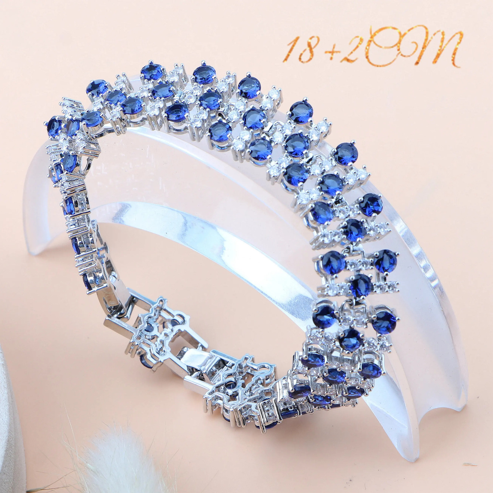 Natural Bridal Jewelry Set Silver 925 Jewelry Ring Pendant Necklace Earrings Wedding Blue Cubic Zircon Set 241106