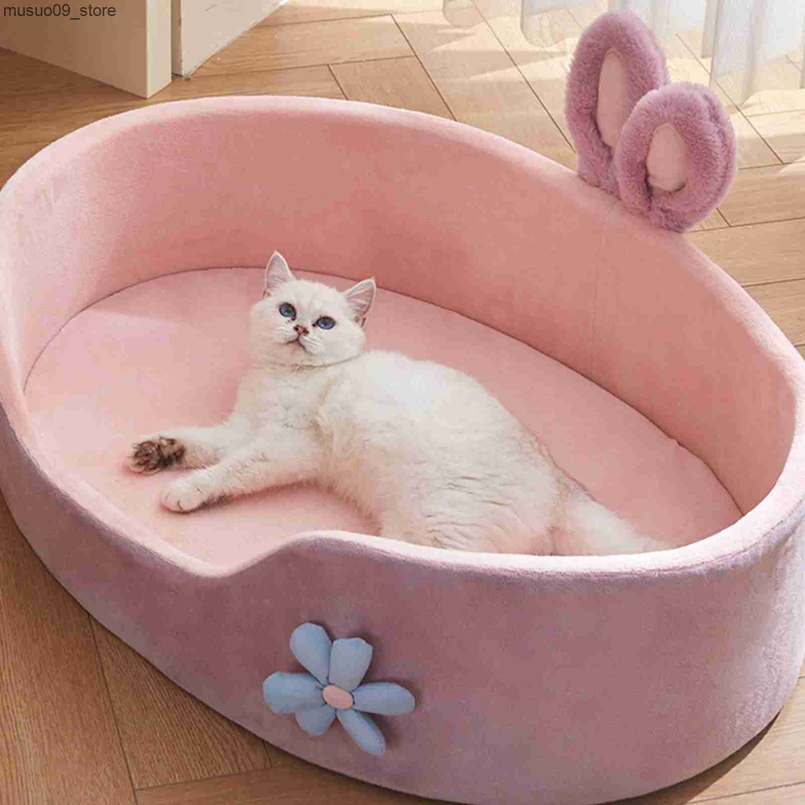 kennels pens Detachable pet bed detachable pet bed washable dog bed soft and comfortable warm cat bed suitable for all seasons soft pet bed L240910
