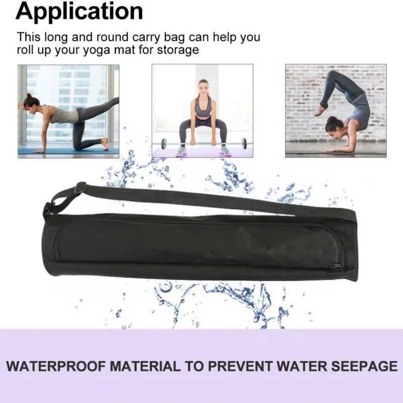 Exercise Yoga Mat Bag Full-Zip Canvas Waterproof Yoga Mat Carry Bag Storage Bag Yoga Mat Holder with Adjustab Shoulder StrapXJ241106