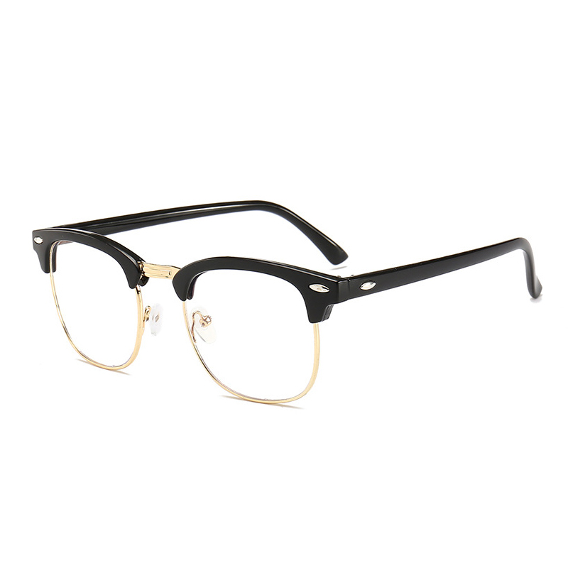 Classic Sunglasses Eyebrow Design Vintage Rice Nail Half Frame Metal Glasses Tide Anti Blue Light Glasses Designer Sunglasses for Men Women Polarized 
